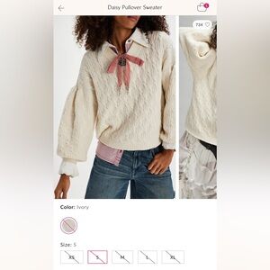 Free people daisy Knit Sweater